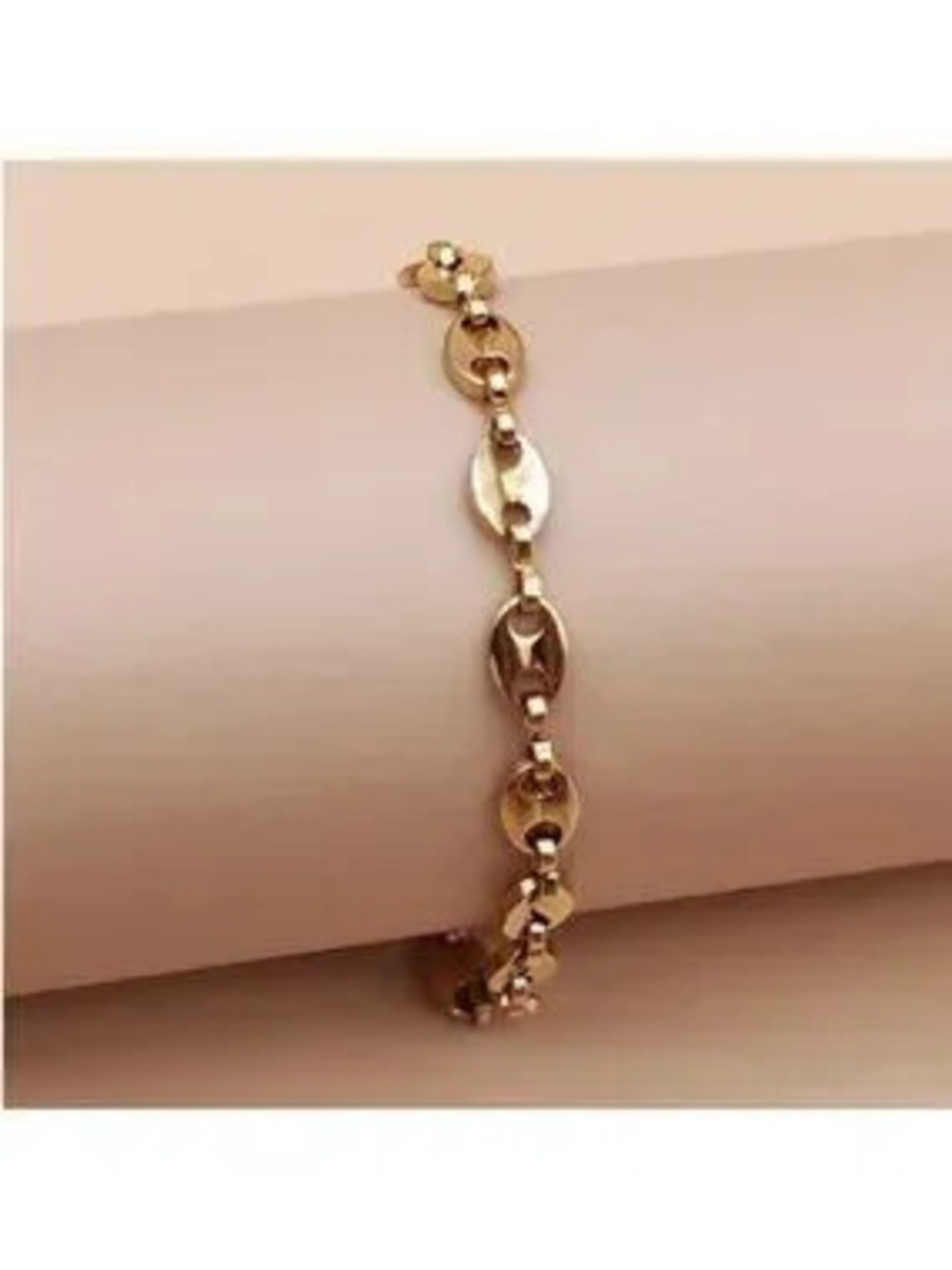 New! Gold Coffee Bean Link Chain Bracelet (3005) NWOT